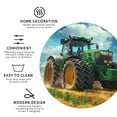 thumbnail image 3 of Vsdgher Green Tractor Field Leather Coasters for Drinks, Durable Drink Coasters 4 Set for Tabletop Protection, Luxurious Home Décor and Housewarming Gift-Round Shape, 3 of 6