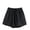 Black, variant on KIHOUT Women's Solid High Waisted Hemp Blend Casual Shorts Elastic Drawstring Waist Pocketed Loose Fit Summer Lounge Wear