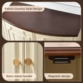 thumbnail image 6 of Ahokua French Country Accent Cabinet with Carved Doors and Adjustable Shelf, Decorative Storage Cabinet with Open Display Shelf for Living Room, 6 of 10