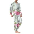 thumbnail image 2 of Hirioo Vintage Wood with Floral for Men's Pajama Sets 2 Piece Pjs Men's Long-Sleeved Pajama Set Button Down Sleepwear,S-XXL-Medium, 2 of 7
