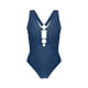 thumbnail image 4 of Trajes de Baño de Corte Alto para las Mujeres Correa sin Espalda Color Sólido con Cojín de Pecho Verano Inalámbrico, 4 of 7
