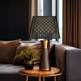 thumbnail image 6 of Medium Square Lamp Shades, Metal Lampshade with Pattern of Arrows for Table Lamp and Floor Light, 9 x 12 x 8.8 Inch, Spider (Black/Gold), 6 of 9