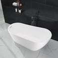 thumbnail image 5 of 67" Freestanding Bathtub, White Acrylic Streamline Stand Alone Soaking Bath Tubs for Adult with Overflow and Drain in Chrome, cUPC Certified, Perfect for Your Bathroom-High-low Trapezoid, 5 of 7