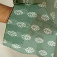 thumbnail image 3 of Vargottam Green Block Leaf Print Sheer Georgette Curtains for Windows & Small Doors - Set of 2 Panels, 72" Long, Grommet Top, Printed Light Filtering Drapes for Living Room or Study, 3 of 9
