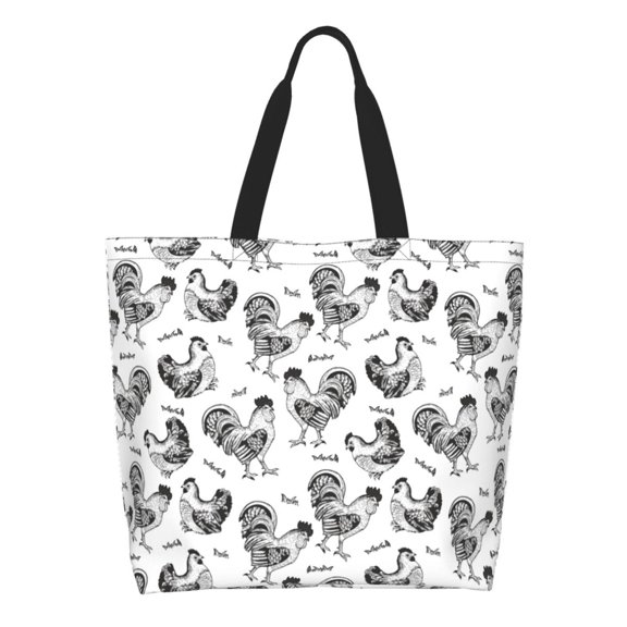 Disketp Retro Rooster Tote Bag for Women, Handbag Shoulder Tote Bag, for Shopping and Travel