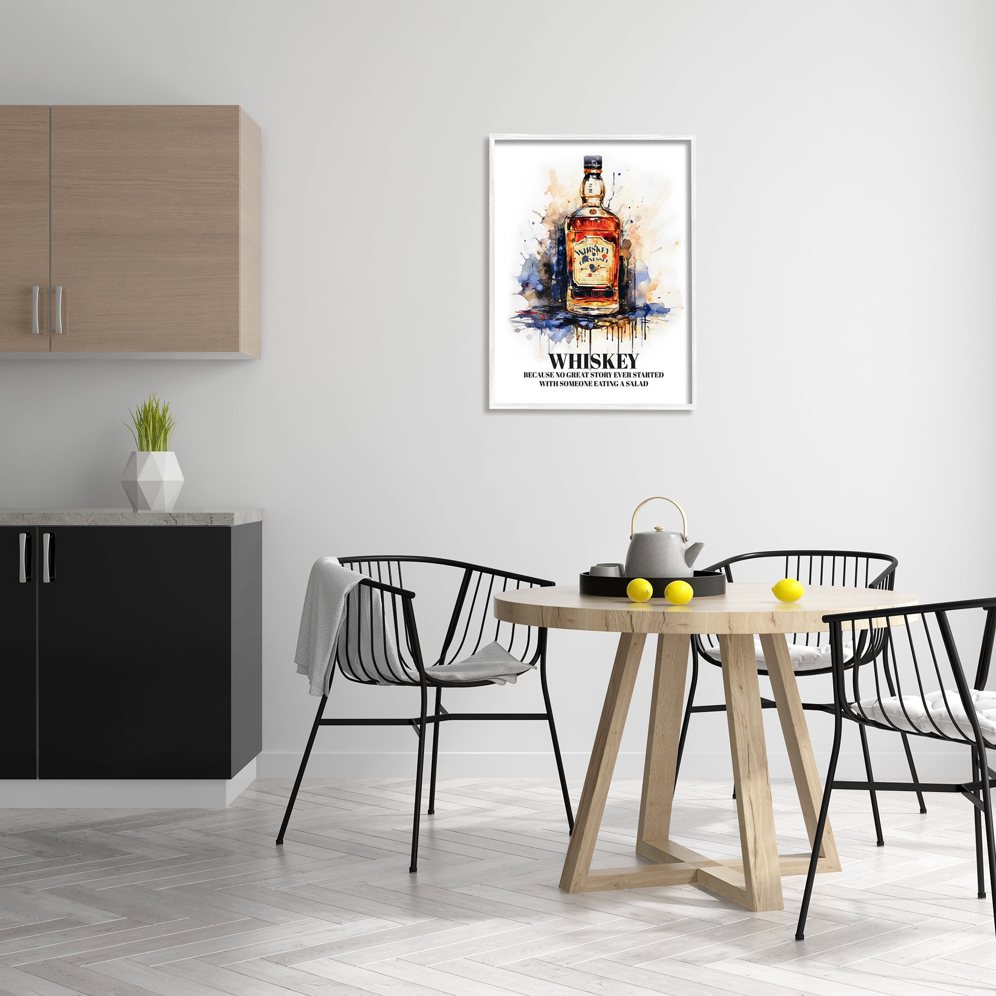 Stupell Industries Funny Whiskey Phrase Food & Beverage Painting White Framed Art Print Wall Art, 24 x 30