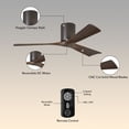 thumbnail image 5 of Matthews Fan Company IR3H-TB-WA-42 Irene 42" Textured Bronze Hugger Ceiling Fan with 3 Walnut Blades, Remote and Wall Control, Indoor/Outdoor Damp Rated, 5 of 6