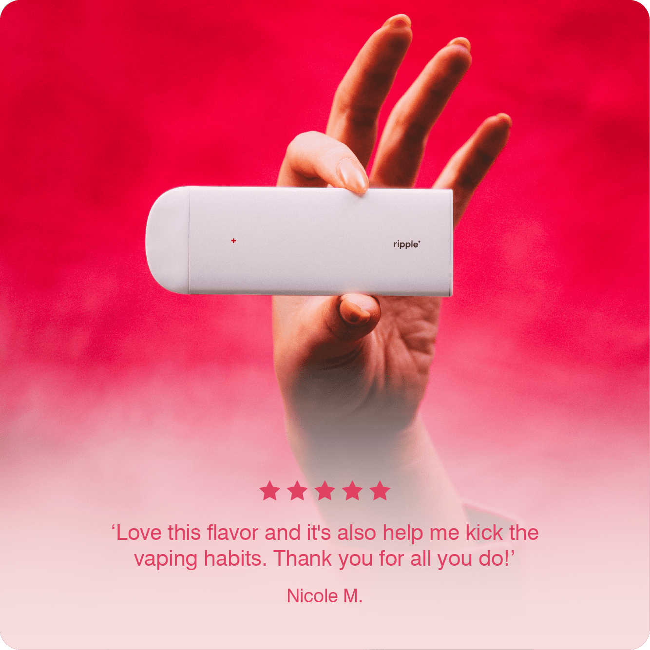 RIPPLE + Jasmine Aroma Diffuser with Chamomile and Lemon Balm Extracts,  1,000 Puffs