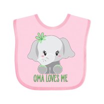 Inktastic Oma Loves Me- Cute Elephant Boys or Girls Baby Bib