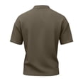 thumbnail image 7 of Yifymode Men's Waffle Knit Henley Short Sleeve Shirt, Button-Down Loose Fit Lightweight Summer Top Light Brown M, 7 of 7