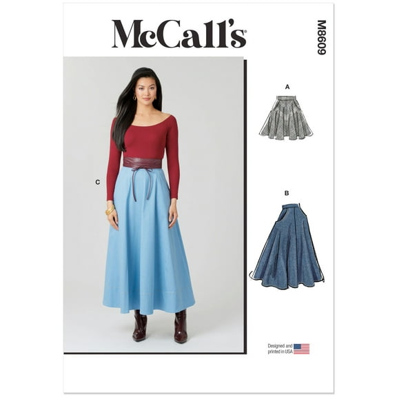 McCall's Sewing Pattern 8609 - Misses' Skirt in Three Lengths, Size: U5 (16-18-20-22-24)