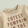thumbnail image 3 of Toddler Baby Girl Boy Halloween Outfit Pumpkin Crewneck Sweatshirt Long Sleeve Shirts Top and Pants Set Fall Winter Clothes, 3 of 7
