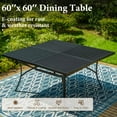 thumbnail image 5 of 9 Pieces Outdoor Patio Dining Set with Large Square Metal Table & Wicker Chairs Furniture Set- Navy Blue, 5 of 11