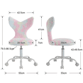 thumbnail image 6 of Guyou Mermaid Swivel Chair for Kids Ages 5-12 - Adjustable Height Children's Chair with Faux Fishtail Back & Rollers - Study/Dressing Desks Chairs for Bedroom, Fresh Pink, 6 of 7