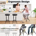 thumbnail image 6 of RTVR 26 inch Round Collapsible Folding Stool with 400lbs Capacity, Padded PU Leather Seat, Black, 6 of 9