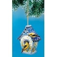 thumbnail image 2 of The Bradford Exchange Cozy Cottages Birdhouse Christmas Decor Ornaments Set of 3 with Cardinals, Goldfinches and Chickadees 3.5" - 4" Tall, 2 of 5