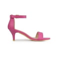 thumbnail image 3 of BLISSFUL STEP Women's Shoes Kitten Heel Ankle Strap Open Toe Sandals Hot Pink 8.5, 3 of 7