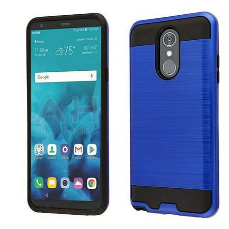 Phone Case For LG Stylo 4 - Phone Case Shockproof Hybrid Rubber Rugged Case Cover Brushed Dark Blue