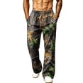 thumbnail image 7 of Havenx Mens Baggy Camo Sweatpants Wide Leg Dry Leaf Print Elastic Waist Pants with Pockets Open Bottom Camouflage Wear Loose Fit Y2k Workout Athletic Soft Streetwear,Coffee 2XL, 7 of 7