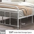 thumbnail image 4 of paproos Full Size Metal Bed Frame, Victorian Style Bed with Iron-Art Headboard and Footboard, Under Bed Storage, No Box Spring Needed, White, 4 of 10