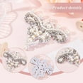 thumbnail image 4 of 2Pcs Handicrafted Crown Rhinestone Appliques 3.7x3.9x0.4inch Imitation Pearl Rhinestone Beading Appliques Antique White Sew On Patch Ornamnet Accessories for Shoe Bag Clothes White, 4 of 6