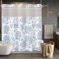 thumbnail image 5 of Spring Blue Flowers No Hooks Shower Curtain with Snap-in Liner Hydrangeas Floral Leaf Farm Plants Shower Curtains for Bathroom, Waterproof, Easy Install, Washable 66"x72", 5 of 9