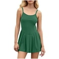thumbnail image 7 of Mini Dress 2025 for womens One Piece Swimsuits A Line Swim Dress Adjustable Straps Tummy Control Bathing Suits Tennis Athletic Pleated Golf Workout Build in Shorts Casual Romper Short Sundress, 7 of 7