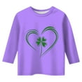 thumbnail image 4 of CONZONE St. Patrick'S Day Toddler Baby Girls T Shirts 3/4 Sleeve Fashion Clover Graphic Tee Shirt for Girls Crew Neck Soft Loose Childrens Spring Tops, 4 of 4