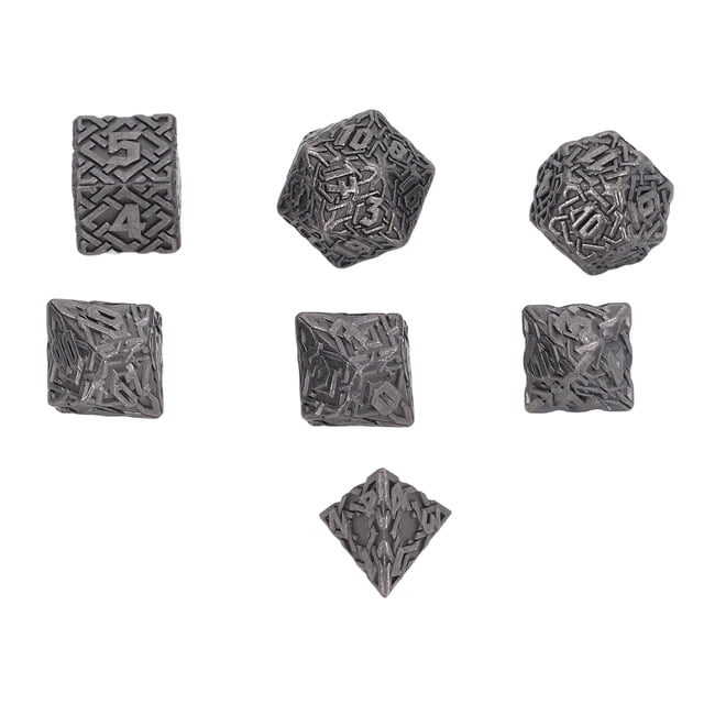 Dados poliédricos de metal, juego de dados de metal de 7 piezas Juego de mesa Dados de metal Dados de metal portátiles Impulsado por el rendimiento