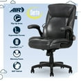 thumbnail image 3 of Serta Air Lumbar Bonded Leather Manager Office Chair, Gray Faux Leather, 3 of 8