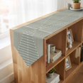 thumbnail image 3 of Sage Green Striped Table Runner Linen Burlap Table Runner 72 Inches Long Farmhouse Stripes Geometric Abstract Dresser Scarves for Kitchen Island Coffee Dining Room Party Wedding Holiday Decor 16"x72", 3 of 7