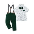 thumbnail image 3 of SANMIO Toddler Baby Boy Clothes Suit Gentleman Wedding Formal Dress Outfits,  Shirt with Bowtie + Suspender Pants 1-5 Years, 3 of 6