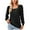 Black, variant on Annhoo Dressy Shirts for Women Square Neck Puff Long Sleeve Tops Fall Casual Pleated Going out Blouse Tees