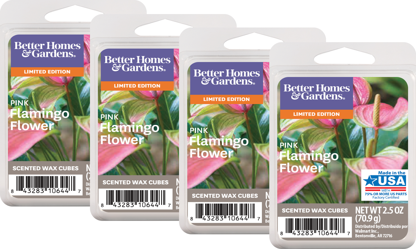 Better Homes & Gardens 2.5 oz Pink Flamingo Flower Scented Wax Melts, 4