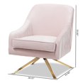 thumbnail image 4 of Baxton Studio Amaya Velvet Lounge Chair in Light Pink and Gold, 4 of 9