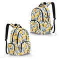 thumbnail image 2 of SEANATIVE Backpacks for Girls Boys Teens School Bookbag Travel Daypack Multi Pockets Elementary Kids Backpack with Padded Adjustable Straps, for Back to School, Lemon Flower, 2 of 7