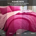 thumbnail image 4 of Sasttie 7 Pieces King Comforter Set, Reversible Bed in a Bag, All Season Bedding Set with Comforter, Flat Sheet, Fitted Sheet, Pillowcases & Shams, Hot Pink & Baby Pink, 4 of 10