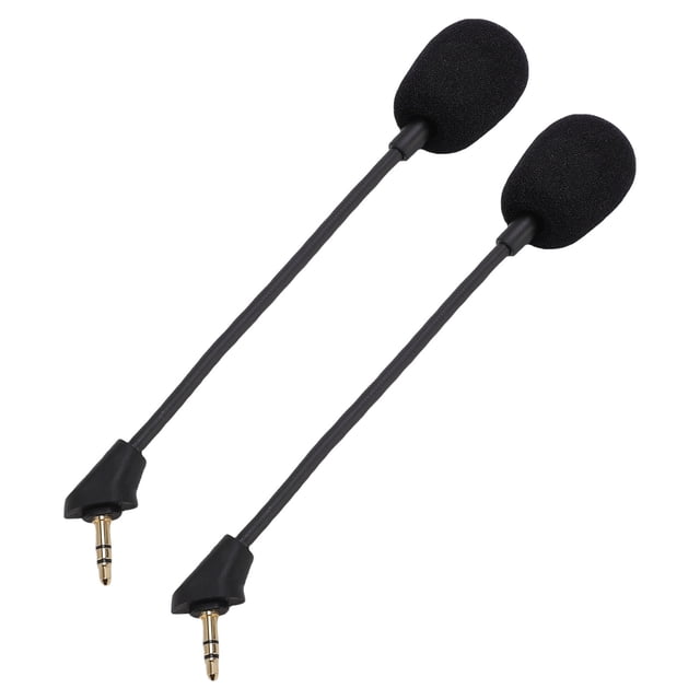 Gaming Mic, 2 PCS Detachable Microphone Gold Plated Plug Wind Foam Cover for Computer PC Gaming Headset
