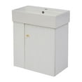 thumbnail image 2 of Spaco 21.6 inch Modern Floating Bathroom Vanity with Ceramic Basin, Vanity with Left Side Storage for Indoor as Small Bathrooms, White, 2 of 20