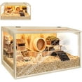 thumbnail image 2 of Hamster Cage Chewproof Wooden  Guinea Pig Cages Mice and Rat Habitat Openable Top with Acrylic Sheets Solid Built, 2 of 5