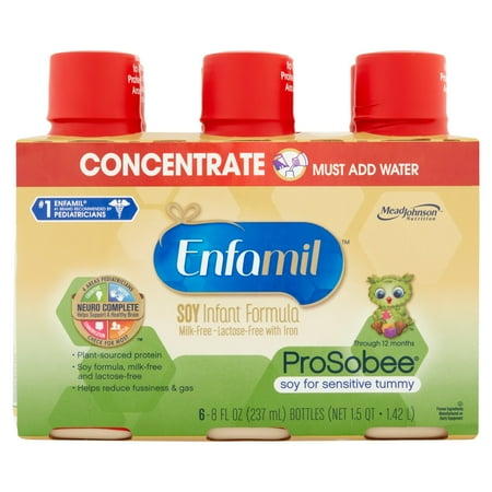 Enfamil ProSobee Milk-Free-Lactose-Free with Iron Soy Infant Formula 12 Months, 8 fl oz, 6 count