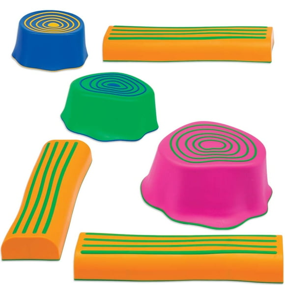 edxeducation Step-a-Trail - Parcours d'Obstacles de Cour Arrière 6 Pcs pour Enfants - Intérieur et Extérieur - Développe la Coordination et la Confiance - Jeu Physique et Sensoriel