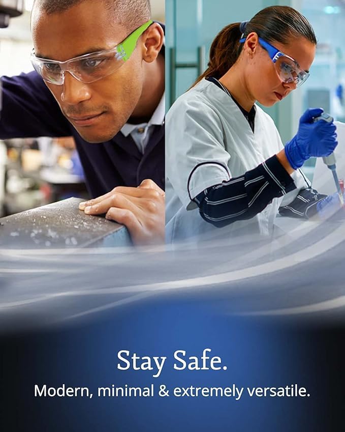24 Bulk Safety Glasses for Men & Women - ANSI Z78.1 Certified - Scratch/Impact Resistant Crystal Clear Eye Protection Glasses for Construction, Shooting & More - Safety Goggles (6 Colors)