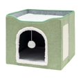thumbnail image 3 of lionlar Foldable Cat Bed Interactive Play Toy Comfortable House Kitten Cave Ball Hanging Light Green, 3 of 9