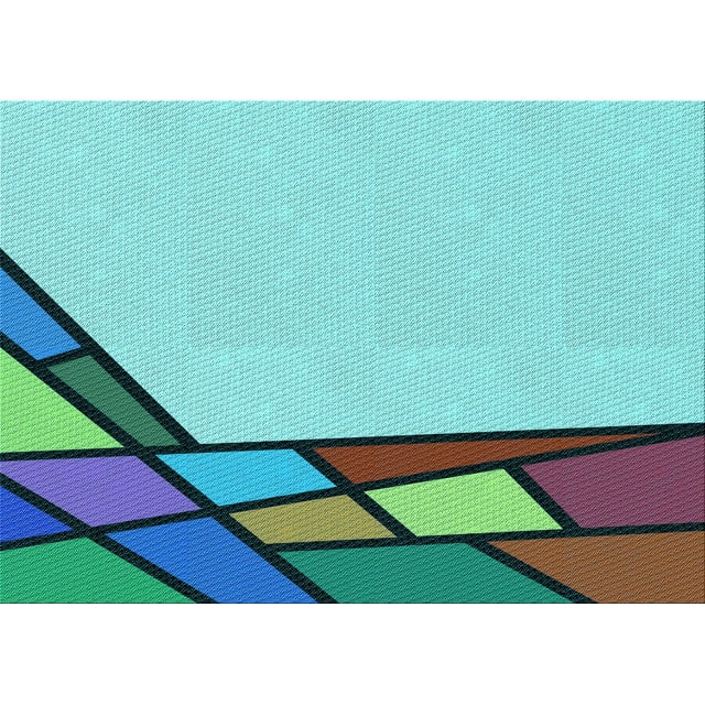 Ahgly Company Machine Washable Indoor Rectangle Transitional Aquamarine Stone Green Area Rugs, 2' x 4'