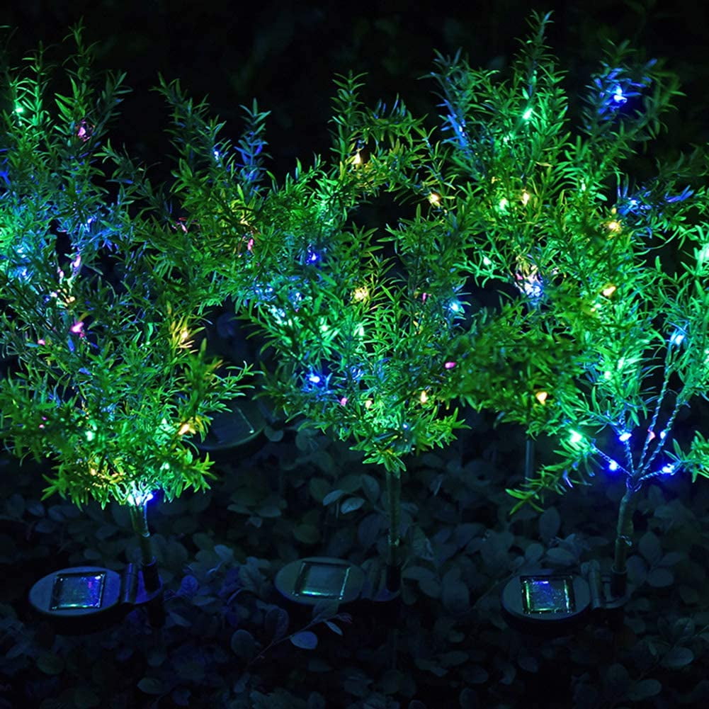 Solar Garden Lights Tree Outdoor MultiColor Changing LED Stake Lights