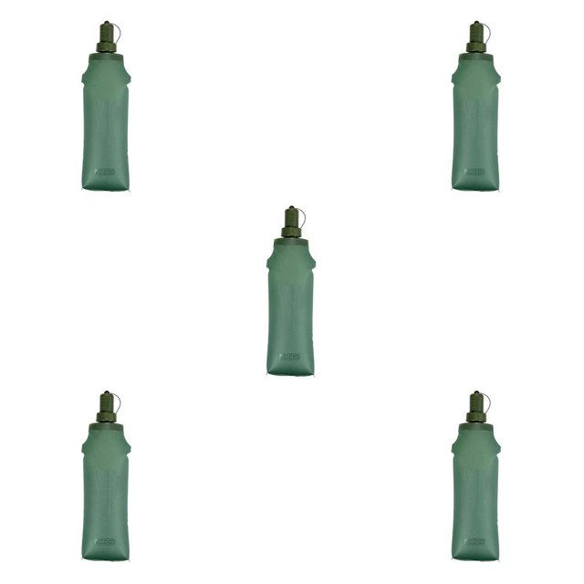 Soidarity Botella de agua portátil recargable plegable bolsa de boca ancha senderismo ciclismo montañismo botellas contenedor verde 500ml Type2 NO2