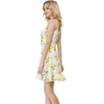 thumbnail image 6 of INSPIRE CHIC Women's Spaghetti Strap Bowknot Lemon Print Dress S White, 6 of 7