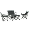 thumbnail image 1 of Outsunny 4 Piece Portable Camping Folding Table and Chairs, Grey, 1 of 10