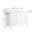 thumbnail image 4 of ANGELES HOME 48" Bathroom Vanity with Sink Top Combo Set, Freestanding Solid Wood Bathroom Makeup Cabinet W/ 1 Soft-Close Door and 6 Soft-Close Drawers, Carrara White Quartz Countertop (White), 4 of 10